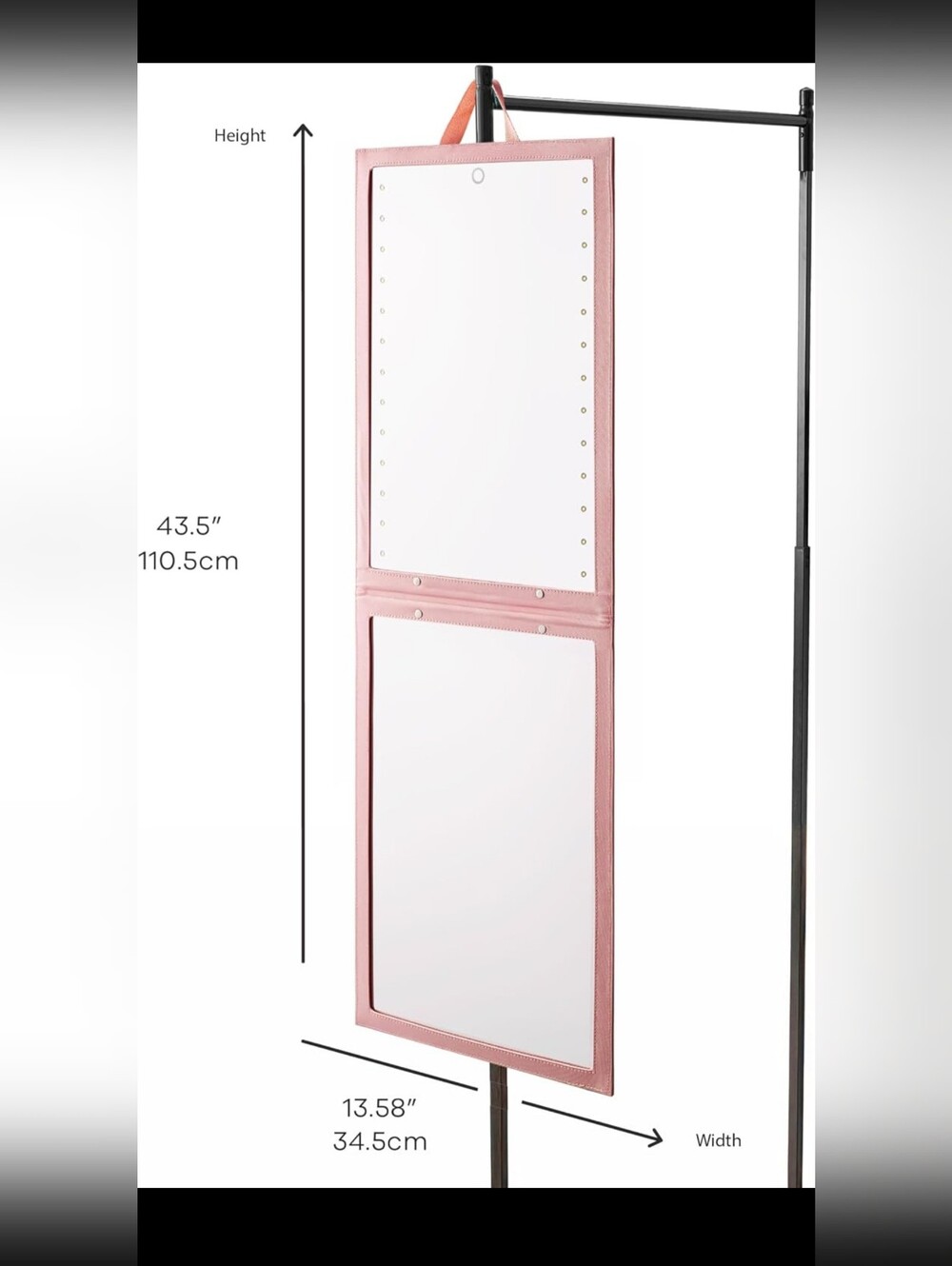 Foldable Mirror with Dimmable LED Lights 🪞
